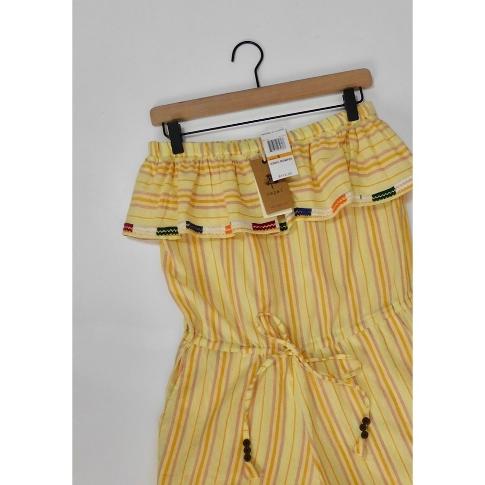 NWT!! KOPAL Rinku Romper Embroidered Ruffle Off Shoulder Vacation Boho Small - Picture 4 of 16